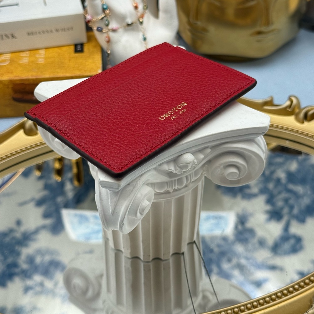 🆕 OROTON 🧿 NWOT Margot Card Sleeve, Red Leather Cardholder - Picture 6 of 16